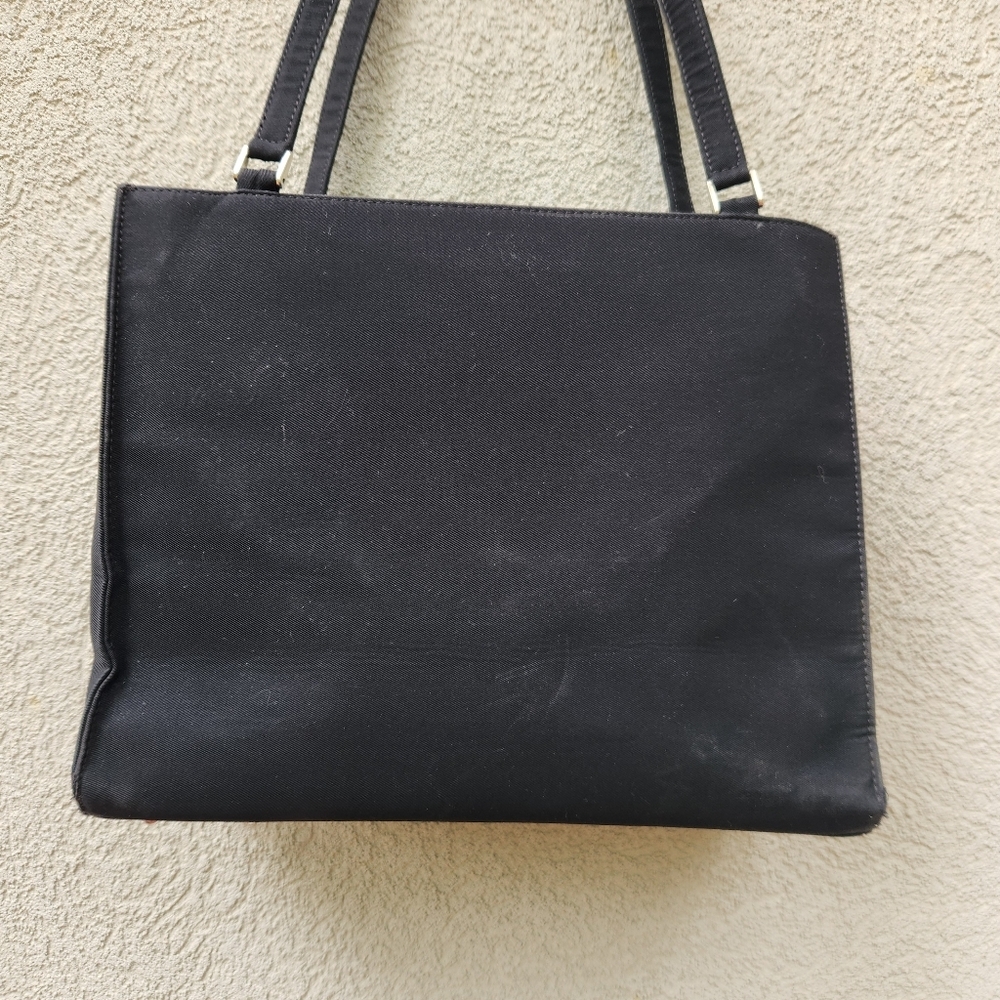 Kate Spade New York Sam Handbag Black Nylon Box Bag Double Handle Purse - Picture 10 of 12